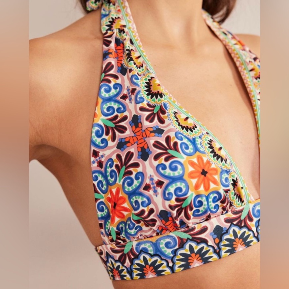 Boden Colorful Floral Bikini Top